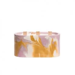 Junny Bougies Bougie Xxl Tie&dye En Béton Rose Et Jaune Parfum Fleur De Coton