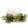 Maisons Du Monde Décorations Lumineuses De Noël Centre De Table Bougie En Verre Blanc, Doré Et Décor Végétal