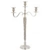 LANADECO Bougeoirs Chandelier 3 Bras Alu/métal Argent H65cm -Bougeoirs Soldes Magasin chandelier 3 bras alu metal argent h65cm