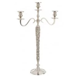 LANADECO Bougeoirs Chandelier 3 Bras Alu/métal Or H65cm -Bougeoirs Soldes Magasin chandelier 3 bras alu metal argent h65cm 2