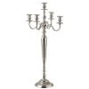 LANADECO Bougeoirs Chandelier 5 Bras Alu Argent H100cm -Bougeoirs Soldes Magasin chandelier 5 bras alu argent h100cm