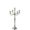 LANADECO Bougeoirs Chandelier 5 Bras Alu Argent H63cm