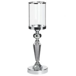 Beliani Bougeoirs Chandelier Argenté