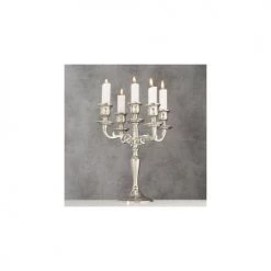 Wadiga Bougeoirs Chandelier Argenté à 5 Branches 26cm -Bougeoirs Soldes Magasin chandelier argente a 5 branches 26cm 3