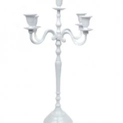 Wadiga Bougeoirs Chandelier Baroque Blanc H77cm