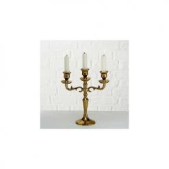 Wadiga Bougeoirs Chandelier Doré à 3 Branches 26cm -Bougeoirs Soldes Magasin chandelier dore a 3 branches 26cm 3