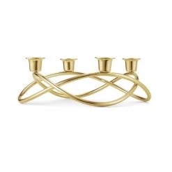 Georg Jensen Bougeoirs Chandelier Doré Pour 4 Bougies -Bougeoirs Soldes Magasin chandelier dore pour 4 bougies 3