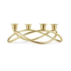 Georg Jensen Bougeoirs Chandelier En Acier Inoxydable Brillant Pour 4 Bougies -Bougeoirs Soldes Magasin chandelier dore pour 4 bougies 5