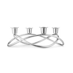 Georg Jensen Bougeoirs Chandelier Doré Pour 4 Bougies -Bougeoirs Soldes Magasin chandelier en acier inoxydable brillant pour 4 bougies
