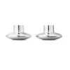 Georg Jensen Bougeoirs Chandelier En Acier Inoxydable H4cm - Lot De 2 -Bougeoirs Soldes Magasin chandelier en acier inoxydable h4cm lot de 2