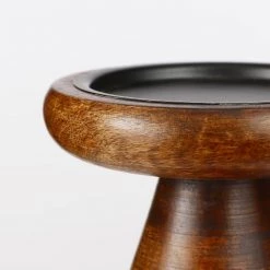 Mica Decorations Bougeoirs Chandelier En Bois De Manguier Brun Foncé H17 -Bougeoirs Soldes Magasin chandelier en bois de manguier brun fonce h17 2