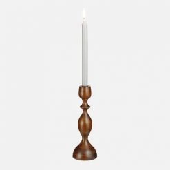 Mica Decorations Bougeoirs Chandelier En Bois De Manguier Brun Foncé H32 -Bougeoirs Soldes Magasin chandelier en bois de manguier brun fonce h32 4