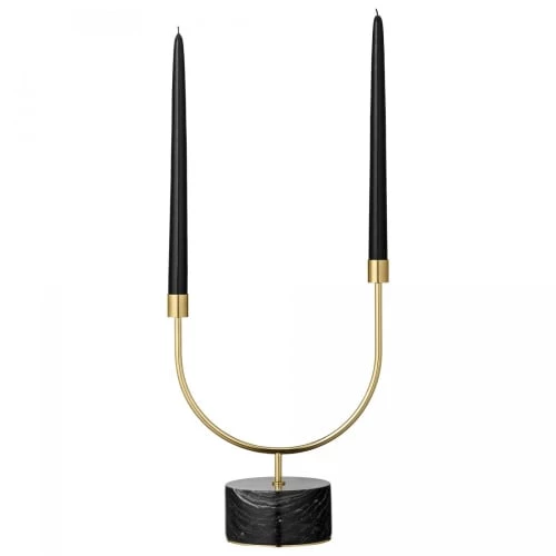 AYTM Bougeoirs Chandelier Marbre Noir Et Laiton Doré 4 AYTM Bougeoirs Chandelier Marbre Noir Et Laiton Doré – Image 2