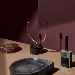 AYTM Bougeoirs Chandelier Marbre Noir Et Laiton Doré 10 AYTM Bougeoirs Chandelier Marbre Noir Et Laiton Doré -Bougeoirs Soldes Magasin chandelier marbre noir et laiton dore 3