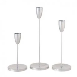 Wadiga Bougeoirs Chandeliers De Table Argentés - Lot De 3