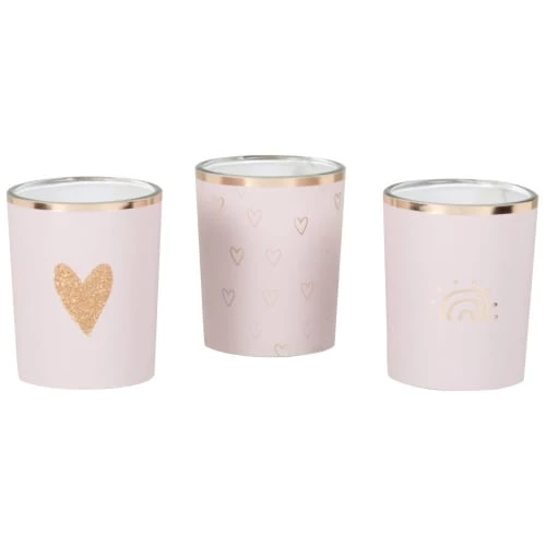 Maisons Du Monde Coffret 3 Bougies En Verre Coloré Rose Et Or 3x45g 4 Maisons Du Monde Coffret 3 Bougies En Verre Coloré Rose Et Or 3x45g – Image 2
