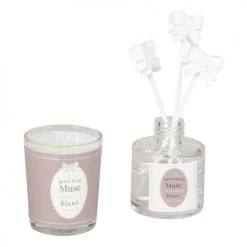 Maisons Du Monde Senteurs Coffret Bougie Parfumée 50g Et Diffuseur De Parfum Musc 30 ML -Bougeoirs Soldes Magasin coffret bougie parfumee 50g et diffuseur de parfum musc 30 ml 1000 13 32 186418 3