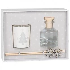 Maisons Du Monde Décorations Lumineuses De Noël Coffret Senteur Bougie (55g) Et Diffuseur (50ml) Parfum Musc Blanc