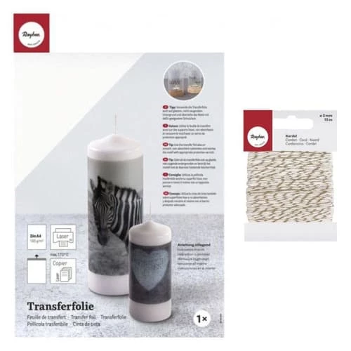 Youdoit Bougies Feuille De Transfert Pour Bougie A4 + Ficelle Dorée & Blanche 15 M 3 Youdoit Bougies Feuille De Transfert Pour Bougie A4 + Ficelle Dorée & Blanche 15 M