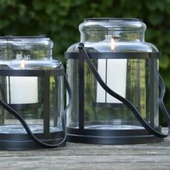 Esschert Design Bougies Lanterne Verre Et Acier H28,7 Cm -Bougeoirs Soldes Magasin lanterne verre et acier h28 7 cm 2