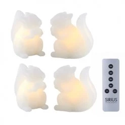 Sirius Bougies Lot 4 écureuils LED En Cire Et Télécommande