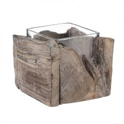 Beliani Lot De 2 Bougeoirs En Bois Foncé -Bougeoirs Soldes Magasin lot de 2 bougeoirs en bois fonce 3