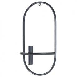 Beliani Lot De 2 Bougeoirs Muraux En Métal Noir -Bougeoirs Soldes Magasin lot de 2 bougeoirs muraux en metal noir 3