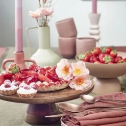 Mica Decorations Lot De 2 Bougies Longue En Stéarine Roses -Bougeoirs Soldes Magasin lot de 2 bougies longue en stearine roses 2