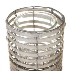 Beliani Lot De 3 Bougeoirs Gris -Bougeoirs Soldes Magasin lot de 3 bougeoirs gris 5