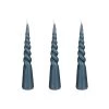 Mica Decorations Lot De 3 Bougies Conique Torsadée En Couleur Bleue -Bougeoirs Soldes Magasin lot de 3 bougies conique torsadee en couleur bleue