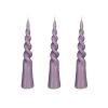 Mica Decorations Lot De 3 Bougies Conique Torsadée En Couleur Lilas H25 -Bougeoirs Soldes Magasin lot de 3 bougies conique torsadee en couleur lilas h25