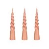 Mica Decorations Lot De 3 Bougies Conique Torsadée En Couleur Rose H25 -Bougeoirs Soldes Magasin lot de 3 bougies conique torsadee en couleur rose h25