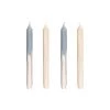 Mica Decorations Lot De 4 Bougies Longue En Stéarine Bleues Et Beiges -Bougeoirs Soldes Magasin lot de 4 bougies longue en stearine bleues et beiges