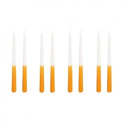 Mica Decorations Lot De 4 Bougies Longue Oranges