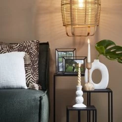 Mica Decorations Lot De 5 Bougies Brun Foncé Et Crème -Bougeoirs Soldes Magasin lot de 5 bougies brun fonce et creme 2