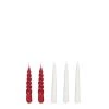Mica Decorations Lot De 5 Bougies Rouge Et Crème 1 Mica Decorations Lot De 5 Bougies Rouge Et Crème -Bougeoirs Soldes Magasin lot de 5 bougies rouge et creme
