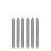 Mica Decorations Lot De 6 Bougies Longue En Stéarine Grises -Bougeoirs Soldes Magasin lot de 6 bougies longue en stearine grises