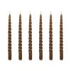 Mica Decorations Lot De 6 Bougies Longue Torsadées Brun Foncé -Bougeoirs Soldes Magasin lot de 6 bougies longue torsadees brun fonce