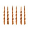 Mica Decorations Lot De 6 Bougies Longue Torsadées Brunes -Bougeoirs Soldes Magasin lot de 6 bougies longue torsadees brunes