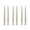 Mica Decorations Lot De 6 Bougies Longue Torsadées Vert Clair -Bougeoirs Soldes Magasin lot de 6 bougies longue torsadees vert clair