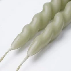 Mica Decorations Lot De 6 Bougies Longue Torsadées Vert Clair -Bougeoirs Soldes Magasin lot de 6 bougies longue torsadees vert clair 2