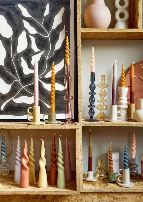 Mica Decorations Lot De 6 Bougies Torsadées Orange Brillant 5 Mica Decorations Lot De 6 Bougies Torsadées Orange Brillant – Image 3