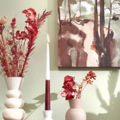 Mica Decorations Lot De 8 Bougies Longue Bordeaux -Bougeoirs Soldes Magasin lot de 8 bougies longue bordeaux 1