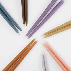 Mica Decorations Lot De 8 Bougies Longue Brun Clair -Bougeoirs Soldes Magasin lot de 8 bougies longue brun clair 3