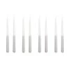 Mica Decorations Lot De 8 Bougies Longue Gris Clair -Bougeoirs Soldes Magasin lot de 8 bougies longue gris clair