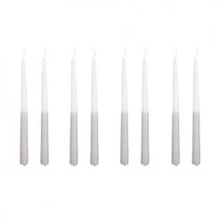 Mica Decorations Lot De 8 Bougies Longue Gris Clair