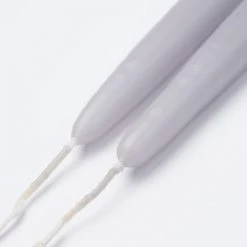 Mica Decorations Lot De 8 Bougies Longue Gris Clair -Bougeoirs Soldes Magasin lot de 8 bougies longue gris clair 8