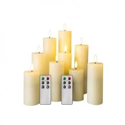 Mobili Rebecca Lot De 9 Bougies électriques à Flamme LED Paraffine Ivoire