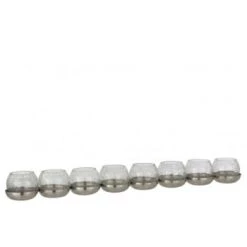 LANADECO Bougeoirs Photophore 8 Boules Craquelé Verre/acier Inoxydable Or -Bougeoirs Soldes Magasin photophore 8 boules craquele verre acier inoxydable argent
