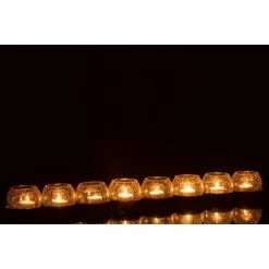 LANADECO Bougeoirs Photophore 8 Boules Craquelé Verre/acier Inoxydable Argent -Bougeoirs Soldes Magasin photophore 8 boules craquele verre acier inoxydable argent 3